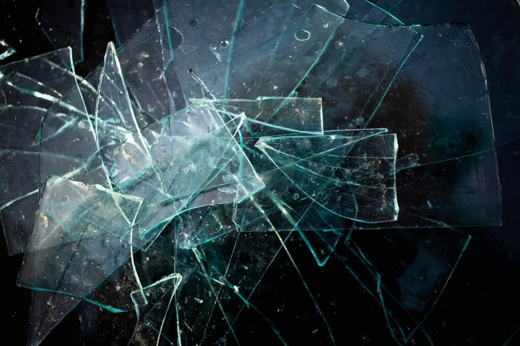 broken glass in garbage disposal